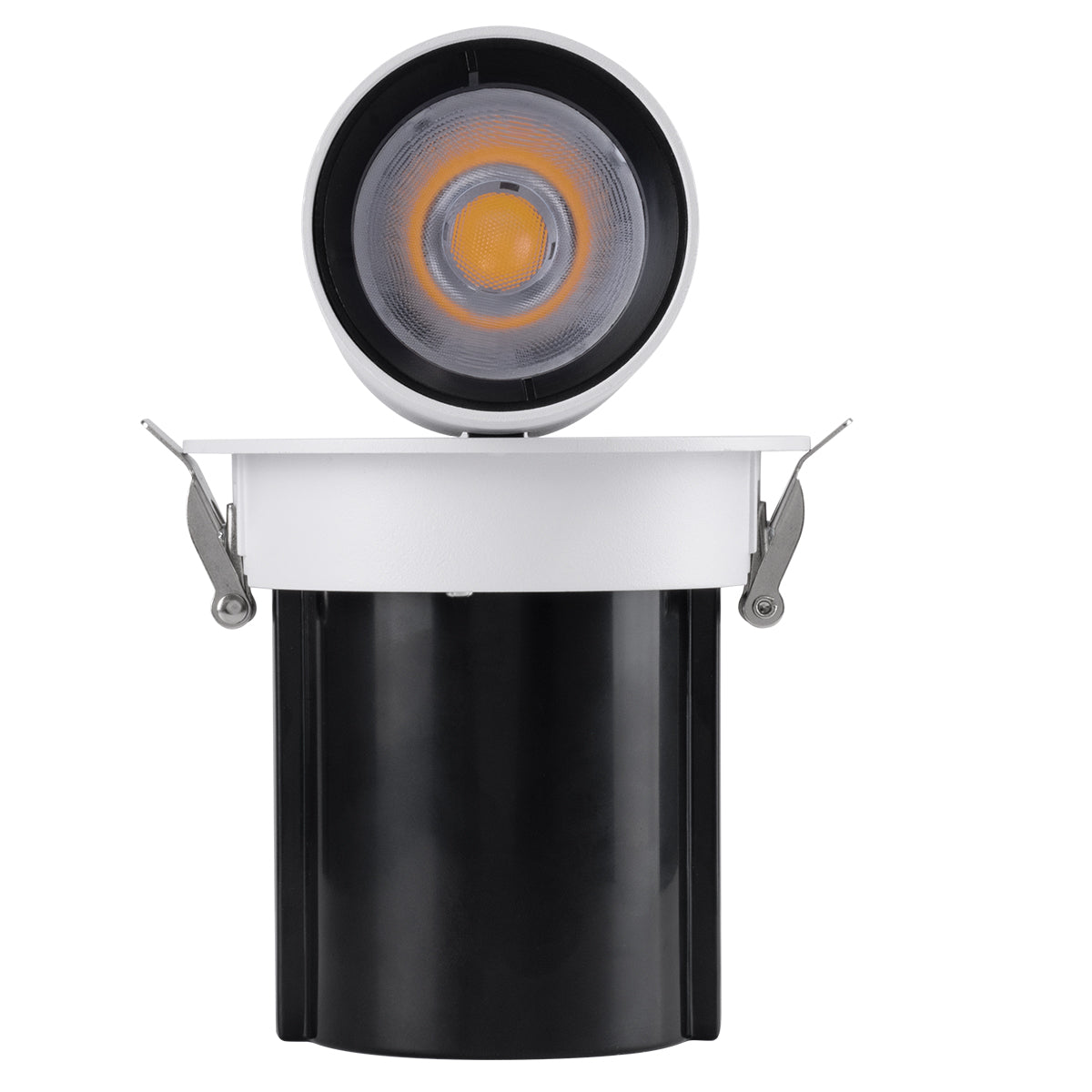 VIRGO-M 60306 Χωνευτό LED Spot Downlight TrimLess Φ11cm 12W 1560lm 36° AC 220-240V IP20 Φ11cm x Υ11.5cm - Στρόγγυλο - Λευκό με Μαύρο Κάτοπτρο - Φυσικό Λευκό 4500K - Bridgelux COB