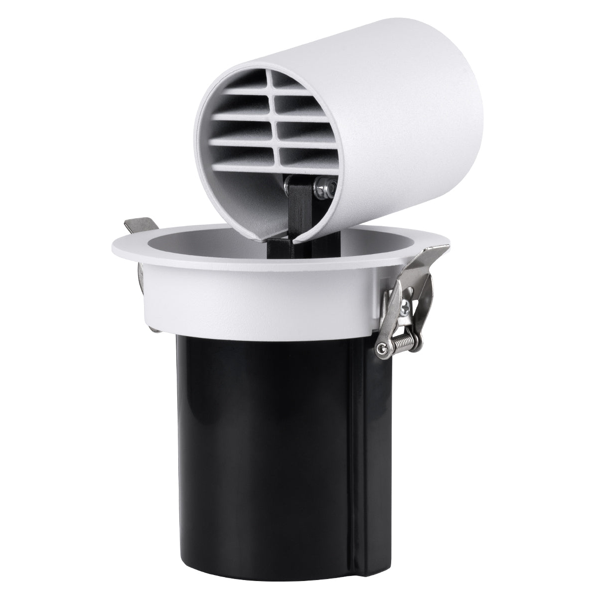 VIRGO-M 60306 Χωνευτό LED Spot Downlight TrimLess Φ11cm 12W 1560lm 36° AC 220-240V IP20 Φ11cm x Υ11.5cm - Στρόγγυλο - Λευκό με Μαύρο Κάτοπτρο - Φυσικό Λευκό 4500K - Bridgelux COB