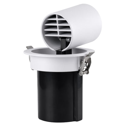 VIRGO-M 60306 Χωνευτό LED Spot Downlight TrimLess Φ11cm 12W 1560lm 36° AC 220-240V IP20 Φ11cm x Υ11.5cm - Στρόγγυλο - Λευκό με Μαύρο Κάτοπτρο - Φυσικό Λευκό 4500K - Bridgelux COB