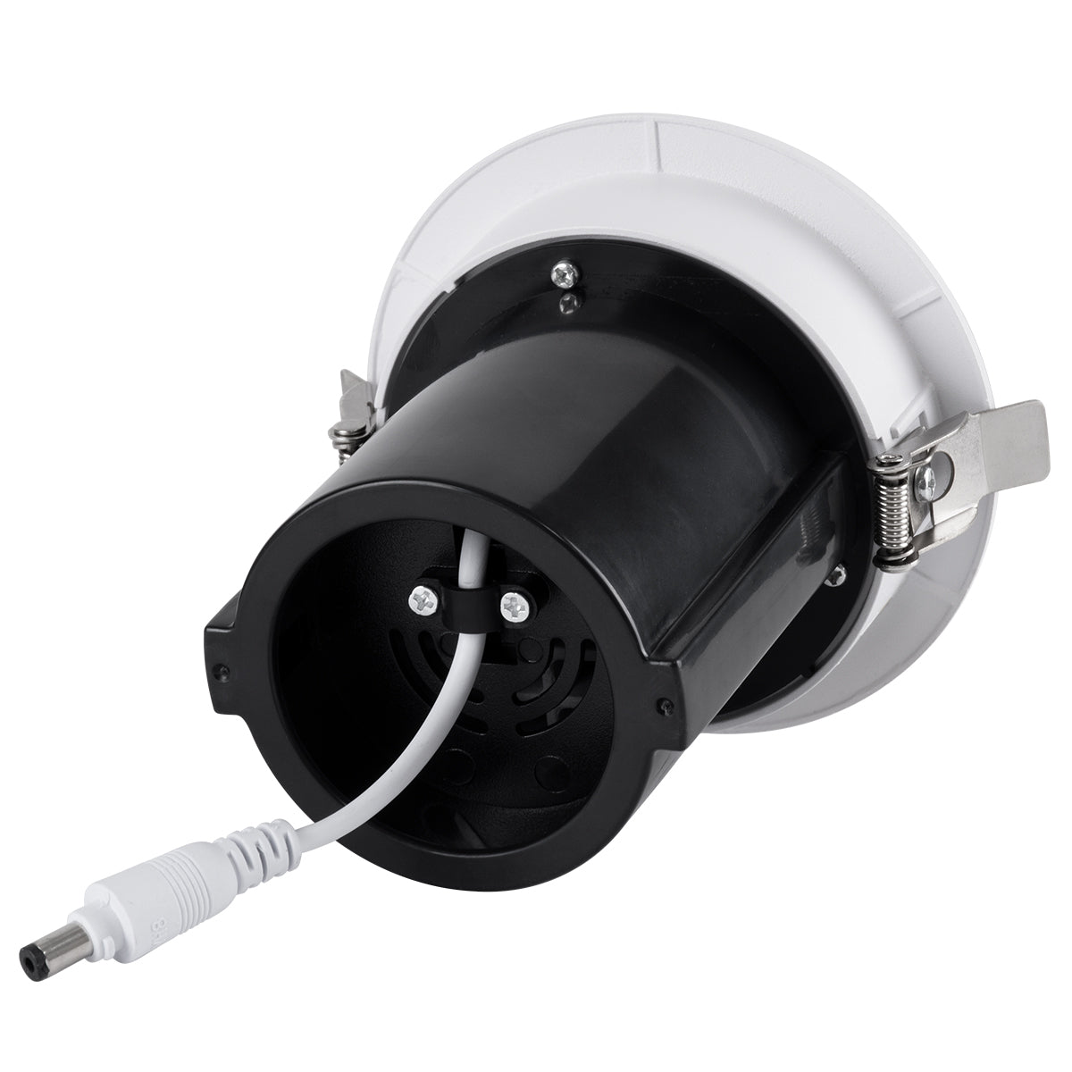 VIRGO-M 60306 Χωνευτό LED Spot Downlight TrimLess Φ11cm 12W 1560lm 36° AC 220-240V IP20 Φ11cm x Υ11.5cm - Στρόγγυλο - Λευκό με Μαύρο Κάτοπτρο - Φυσικό Λευκό 4500K - Bridgelux COB
