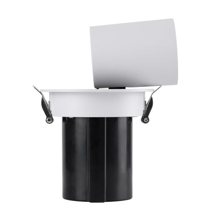 VIRGO-M 60306 Χωνευτό LED Spot Downlight TrimLess Φ11cm 12W 1560lm 36° AC 220-240V IP20 Φ11cm x Υ11.5cm - Στρόγγυλο - Λευκό με Μαύρο Κάτοπτρο - Φυσικό Λευκό 4500K - Bridgelux COB