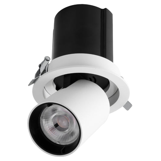 VIRGO-M 60307 Χωνευτό LED Spot Downlight TrimLess Φ11cm 12W 1500lm 36° AC 220-240V IP20 Φ11cm x Υ11.5cm - Στρόγγυλο - Λευκό με Μαύρο Κάτοπτρο - Θερμό Λευκό 2700K - Bridgelux COB