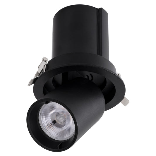 VIRGO-M 60309 Χωνευτό LED Spot Downlight TrimLess Φ11cm 12W 1500lm 36° AC 220-240V IP20 Φ11cm x Υ11.5cm - Στρόγγυλο - Μαύρο - Θερμό Λευκό 2700K - Bridgelux COB