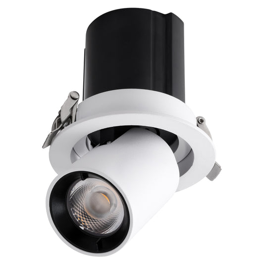 VIRGO-S 60303 Χωνευτό LED Spot Downlight TrimLess Φ9cm 7W 875lm 36° AC 220-240V IP20 Φ9cm x Υ9cm - Στρόγγυλο - Λευκό με Μαύρο Κάτοπτρο - Θερμό Λευκό 2700K - Bridgelux COB