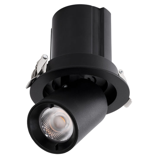 VIRGO-S 60305 Χωνευτό LED Spot Downlight TrimLess Φ9cm 7W 875lm 36° AC 220-240V IP20 Φ9cm x Υ9cm - Στρόγγυλο - Μαύρο - Θερμό Λευκό 2700K - Bridgelux COB