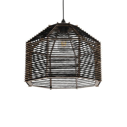 VORK 205-0027 Boho Κρεμαστό Φωτιστικό Οροφής με Ντουί 1 x E27 AC 220-240V IP20 - Μαύρο - M40 x Π40 x Υ36