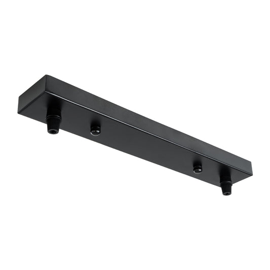 WALLBASE 77521 Γραμμική Μεταλλική Ροζέτα για Κρέμαση 2 Φωτιστικών - Μαύρο - Μ30 x Π5 x Υ2