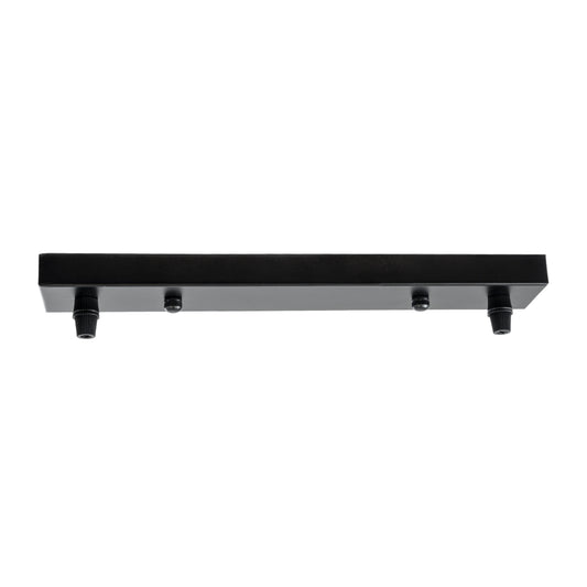 WALLBASE 77521 Γραμμική Μεταλλική Ροζέτα για Κρέμαση 2 Φωτιστικών - Μαύρο - Μ30 x Π5 x Υ2