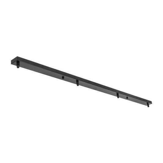 WALLBASE 77525 Γραμμική Μεταλλική Ροζέτα για Κρέμαση 4 Φωτιστικών - Μαύρο - Μ120 x Π5 x Υ2