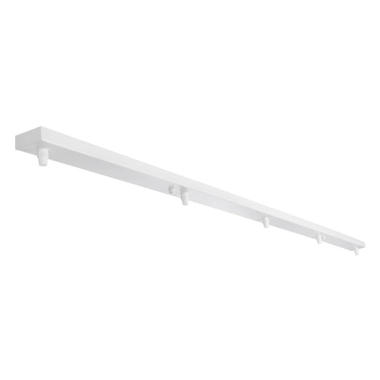 WALLBASE 77526 Γραμμική Μεταλλική Ροζέτα για Κρέμαση 5 Φωτιστικών - Λευκό - Μ120 x Π5 x Υ2