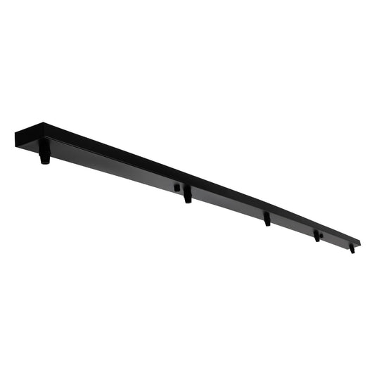 WALLBASE 77527 Γραμμική Μεταλλική Ροζέτα για Κρέμαση 5 Φωτιστικών - Μαύρο - Μ120 x Π5 x Υ2