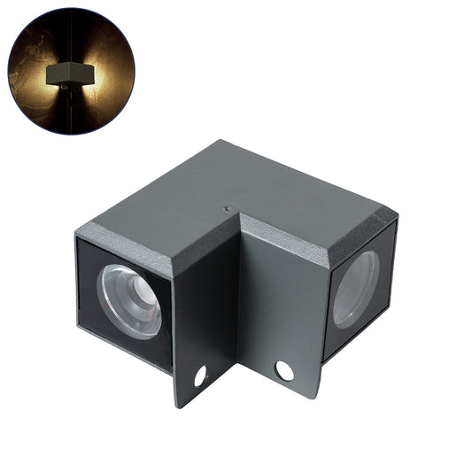 WALLLIGHT-DONA 90732 Αρχιτεκτονικό Γωνιακό Φωτιστικό LED 10W 950lm 10° DC 24V Αδιάβροχο IP65 Φυσικό Λευκό 4500K Dimmable - Γκρι Ανθρακί - Μ8 x Π8 x Υ6