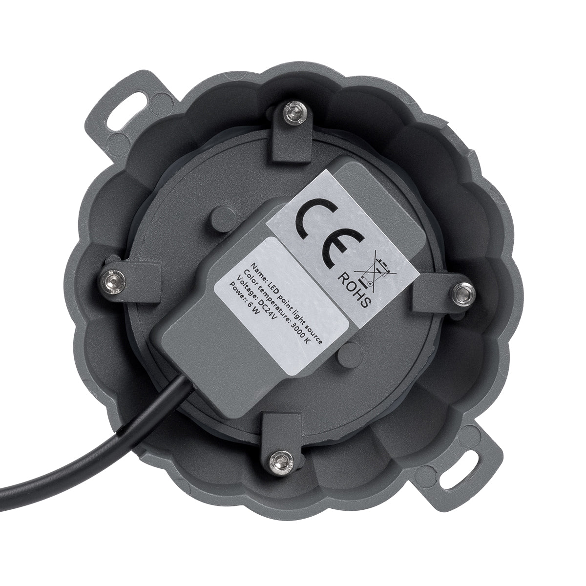 WALLLIGHT-MONA 90628 Φωτιστικό Τοίχου - Απλίκα Point Light LED 6W 660lm 360° DC 24V Αδιάβροχο IP65 Φ11 x Υ6.5cm Θερμό Λευκό 3000K - Γκρι Ανθρακί