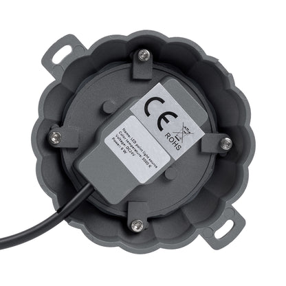 WALLLIGHT-MONA 90628 Φωτιστικό Τοίχου - Απλίκα Point Light LED 6W 660lm 360° DC 24V Αδιάβροχο IP65 Φ11 x Υ6.5cm Θερμό Λευκό 3000K - Γκρι Ανθρακί