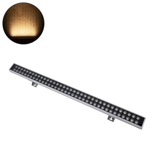 WASHER-GAIA 90215 Μπάρα Φωτισμού Wall Washer LED 144W 12960lm 10° DC 24V Αδιάβροχο IP67 L100 x W7.3 x H4.3cm Θερμό Λευκό 2700K - Ασημί