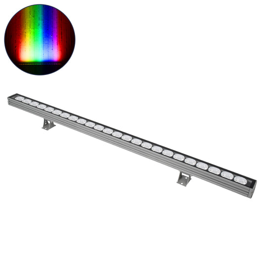 WASHER-JAVIA 90557 Μπάρα Φωτισμού Wall Washer LED 48W 3840lm 5° DC 24V Αδιάβροχο IP67 Μ100 x Π5.2 x Υ3.6cm (Υ8.5 με Βάση) Πολύχρωμο RGBW DMX512 - Γκρι Ανθρακί