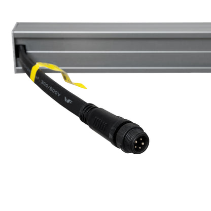 WASHER-PLEXI 90499 Μπάρα Φωτισμού Wall Washer LED 12W 1020lm 15° DC 24V Αδιάβροχο IP65 με Plexiglass Μοριακού Φωτισμού Μ100 x Π3.3 x Υ100cm Πολύχρωμο RGBW DMX512 - Γκρι Ανθρακί