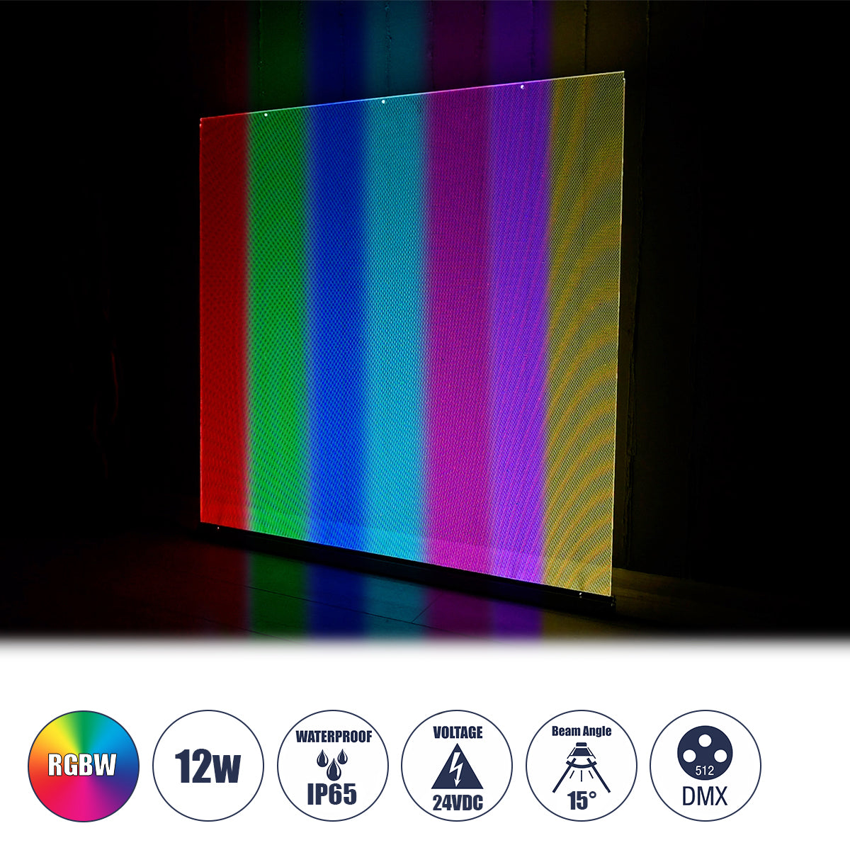 WASHER-PLEXI 90499 Μπάρα Φωτισμού Wall Washer LED 12W 1020lm 15° DC 24V Αδιάβροχο IP65 με Plexiglass Μοριακού Φωτισμού Μ100 x Π3.3 x Υ100cm Πολύχρωμο RGBW DMX512 - Γκρι Ανθρακί