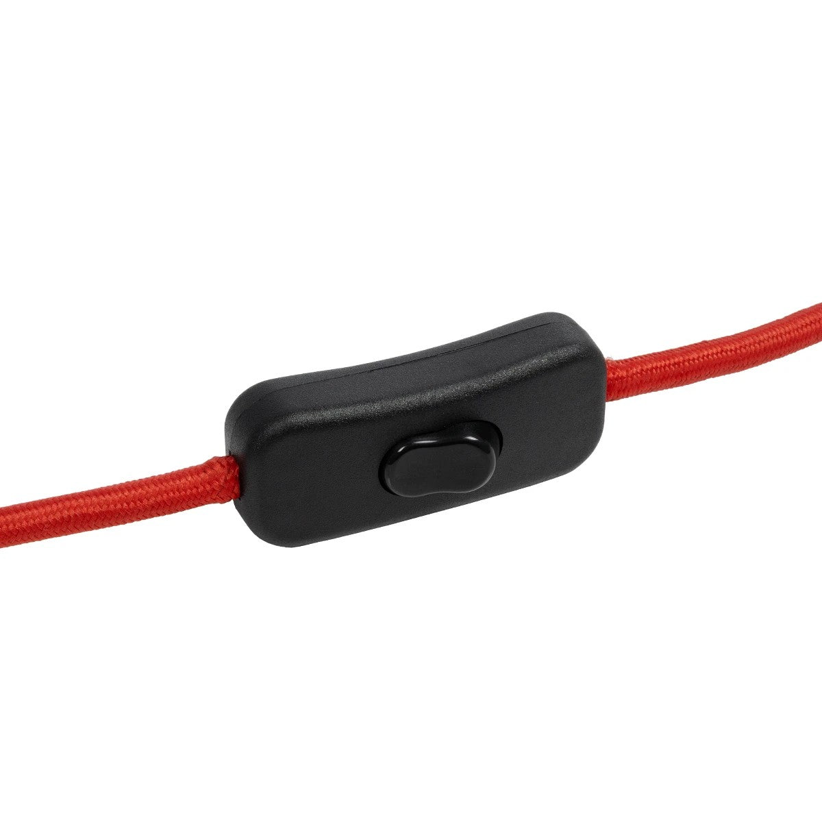 WHIP 77666 Μοντέρνο DIY Φωτιστικό με Υφασμάτινο Καλώδιο, Ντουί 1 x E27, Διακόπτη On/Off & Πρίζα AC 220-240V IP20 - Κόκκινο & Μαύρο - Μ150 x Π4 x Υ4