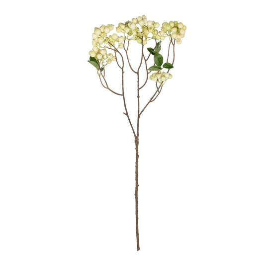 WHITE BERRIES FRUIT BRANCH 21446 Τεχνητό Διακοσμητικό Κλαδί Λευκό Γκί Y71cm