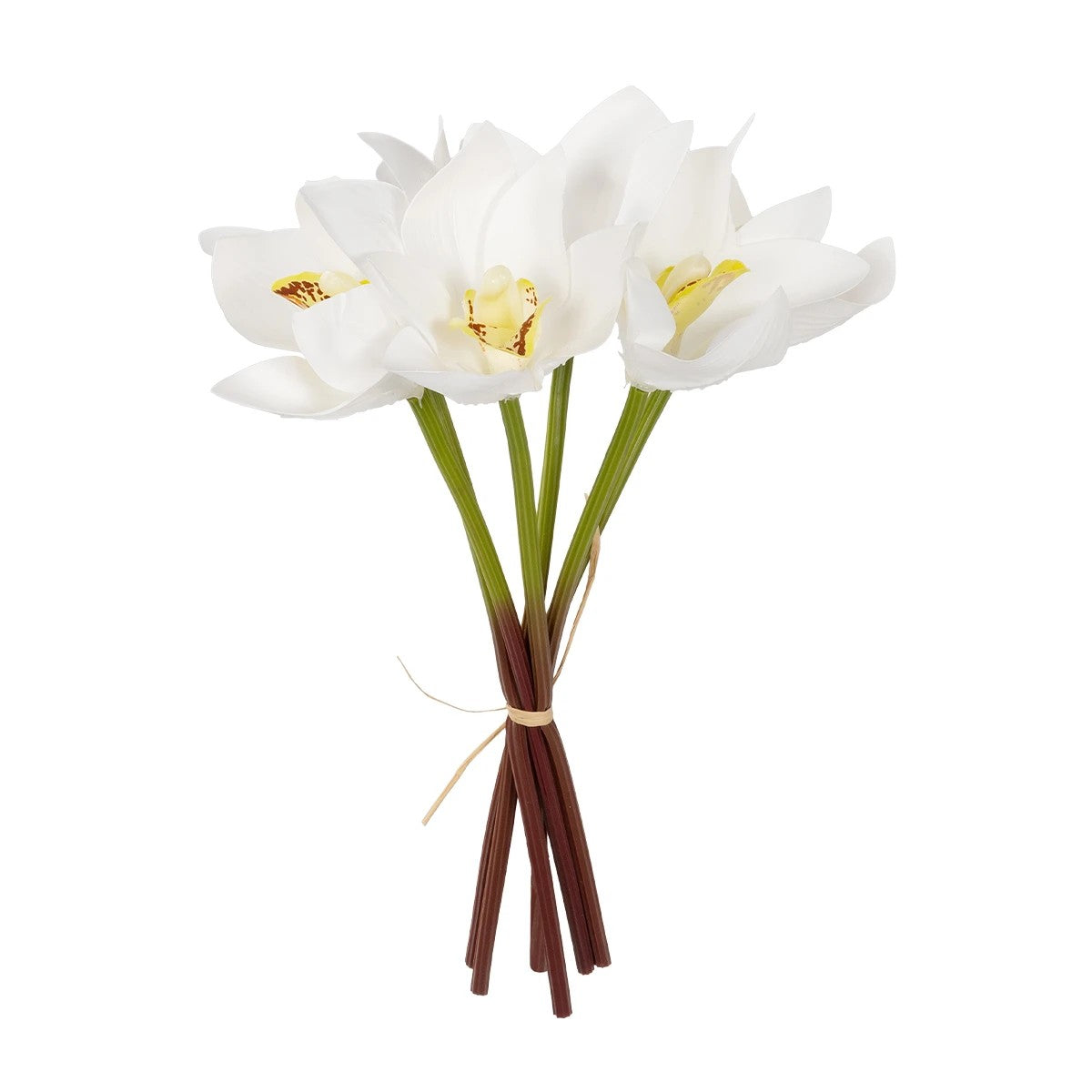 WHITE ORCHID BOUQUET 21151 Τεχνητό Διακοσμητικό Μπουκέτο Λευκής Ορχιδέας Y26cm