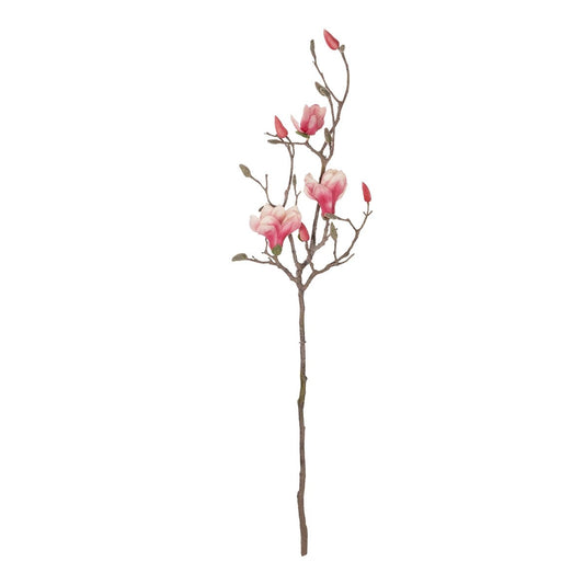 WHITE - PINK MAGNOLIA 21416 Τεχνητό Διακοσμητικό Κλαδί Ροζ Μανόλια Μ30 x Π13 x Υ110