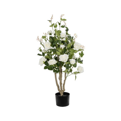 WHITE ROSES 21069 Τεχνητό Διακοσμητικό Δέντρο Τριανταφυλλιά Μ50 x Π50 x Υ90