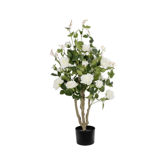 WHITE ROSES 21069 Τεχνητό Διακοσμητικό Δέντρο Τριανταφυλλιά Μ50 x Π50 x Υ90