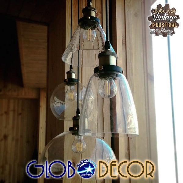 WICKHAM 01168 Vintage Κρεμαστό Φωτιστικό Οροφής Μονόφωτο 1 x E27 Γυάλινο Καμπάνα Φ14 x Y23cm