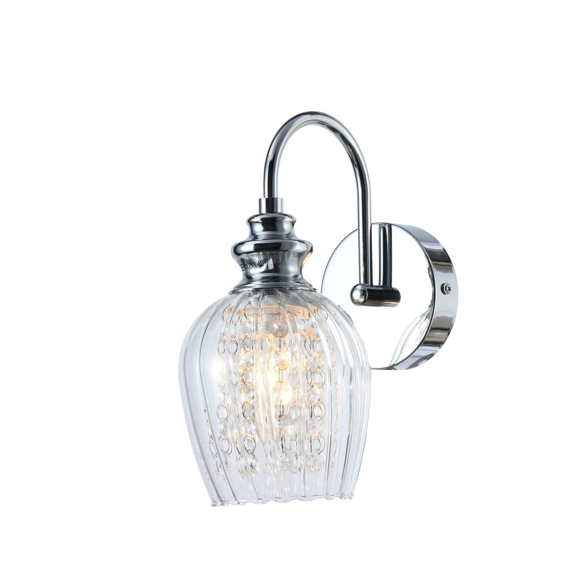 WLC 1254 # ΑΠΛΙΚΑ ΝΙΚΕΛ ΜΕ ΚΡΥΣΤΑΛΛΑ ΔΙΑΦΑΝΟ ΓΥΑΛΙ 1xE14 Φ12x24