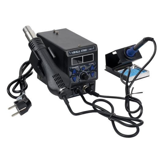YIHUA-8786D 79972 Ψηφιακός Σταθμός Συγκόλλησης Θερμού Αέρα με Ψηφιακή Οθόνη & Κολλητήρι 1200W AC 220-240V IP20 - Μ15 x Π23.5 x Υ14