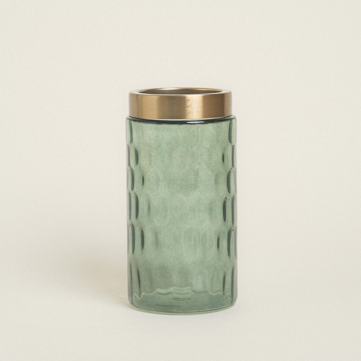 Βάζο Γυάλινο Πράσινο με Χρυσό 10x11x22