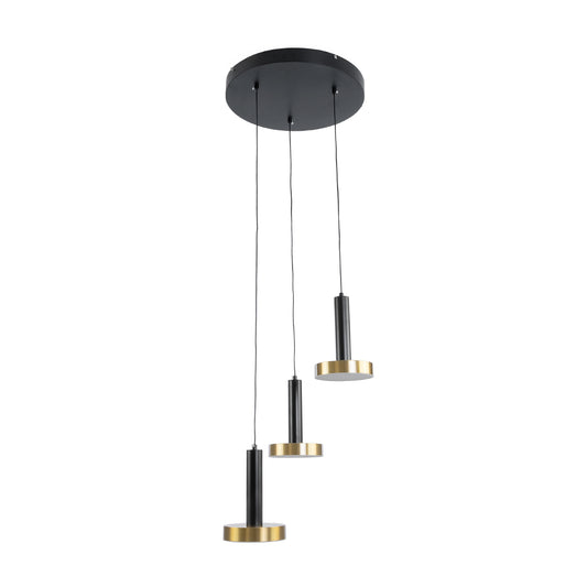ZANE 60934 Κρεμαστό Φωτιστικό Design LED CCT 54W 6048lm 120° AC 220-240V IP20 - Εναλλαγή Φωτισμού μέσω Τηλεχειριστηρίου All In One Ψυχρό 6000k+Φυσικό 4500k+Θερμό 2700k Dimmable - Φ40 x Υ20cm - Μαύρο & Χρυσό