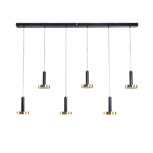 ZANE 60937 Κρεμαστό Φωτιστικό Design LED CCT 100W 11200lm 120° AC 220-240V IP20 - Εναλλαγή Φωτισμού μέσω Τηλεχειριστηρίου All In One Ψυχρό 6000k+Φυσικό 4500k+Θερμό 2700k Dimmable - Μ160 x Π15 x Υ20cm - Μαύρο & Χρυσό