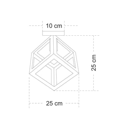CUBE 00799 Μοντέρνο Φωτιστικό Οροφής με Ντουί 1 x E27 AC 220-240V IP20 - Μαύρο & Χρυσό - Μ25 x Π25 x Υ25