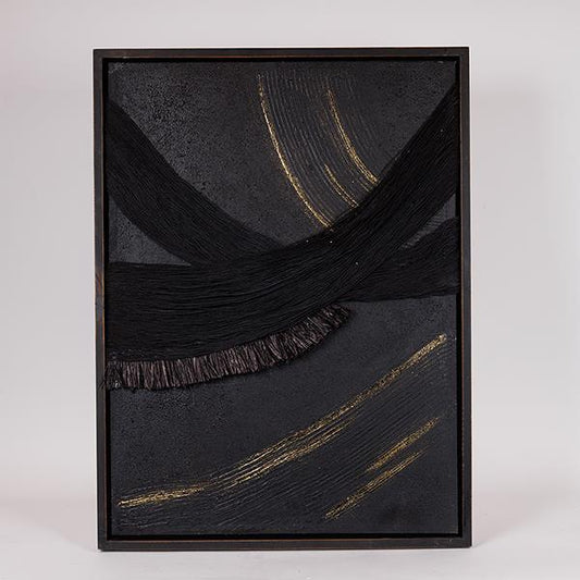 ΠΙΝΑΚΑΣ ΚΑΜΒΑΣ ΑΝΑΓΛΥΦΟΣ ΜΑΥΡΟΣ - ΧΡΥΣΟΣ 60x4x80