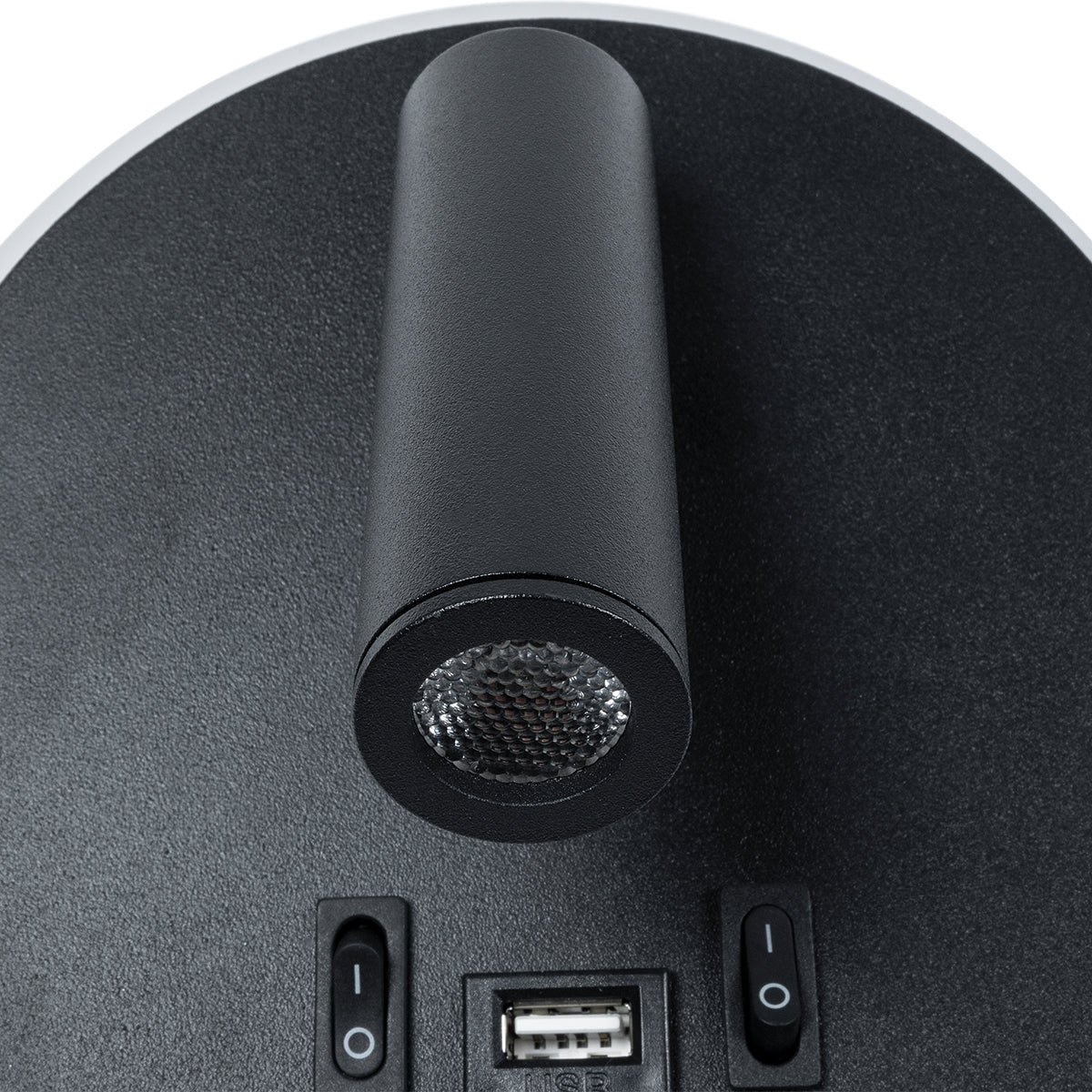 LADY-R 60938 Μοντέρνο Φωτιστικό Τοίχου - Απλίκα Ξενοδοχείου Reading Light με Φορτιστή USB 3A LED 6W 600lm 36° & 360° AC 220-240V IP20 Φυσικό Λευκό 4500K - Bridgelux COB Chip & TÜV SÜD Driver - Μαύρο Ματ - Μ15 x Π15 x Υ7