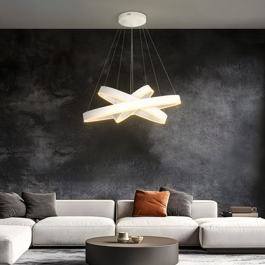 kelvo® VENOM KLV-101-0200-V2 Κρεμαστό Φωτιστικό Οροφής LED 120W 12000lm 120° AC 220-240V IP20 Ρυθμιζόμενο Λευκό CCT με Χειριστήριο από 2700K έως 6000K Dimmable - Lumileds SMD Chip - Λευκό Ματ - Μ80 x Π80 x Υ80