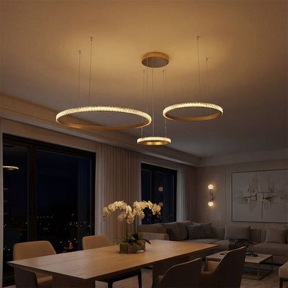 DIAMOND KLV-101-0244 Κρεμαστό Φωτιστικό Οροφής LED 100W 10000lm 180° AC 220-240V IP20 Ρυθμιζόμενο Λευκό CCT με Χειριστήριο από 2700K έως 6000K Dimmable - Lumileds SMD Chip - Χρυσό Πλατίνα - Μ110 x Π110 x Υ60