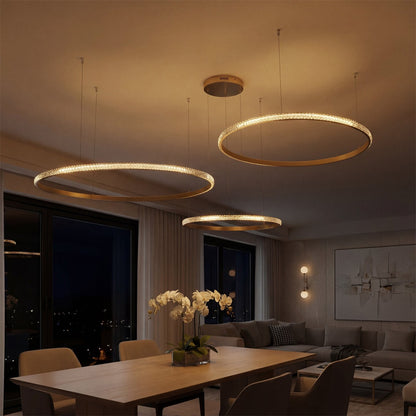 DIAMOND KLV-101-0246 Κρεμαστό Φωτιστικό Οροφής LED 150W 15000lm 180° AC 220-240V IP20 Ρυθμιζόμενο Λευκό CCT με Χειριστήριο από 2700K έως 6000K Dimmable - Lumileds SMD Chip - Χρυσό Πλατίνα - Μ170 x Π170 x Υ60