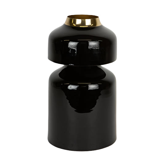 ΒΑΖΟ ΜΕΤΑΛΛΙΚΟ ΜΑΥΡΟ-ΧΡΥΣΟ 17x17x30