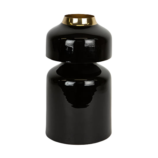 ΒΑΖΟ ΜΕΤΑΛΛΙΚΟ ΜΑΥΡΟ-ΧΡΥΣΟ 17x17x30