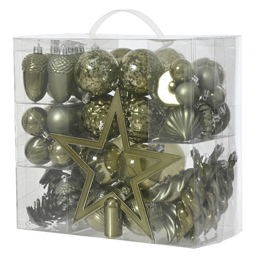 Άθραυστα Στολίδια Λαδί 60 Τμχ Φ3-6εκ