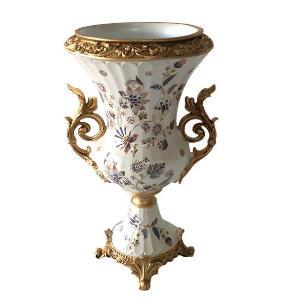 ΒΑΖΟ ΠΟΡΣΕΛΑΝΗ ΜΕ ΠΟΛΥΡΕΖΙΝ ΛΕΥΚΟ-ΧΡΥΣΟ ΜΕ ΛΟΥΛΟΥΔΙΑ 24x24x46