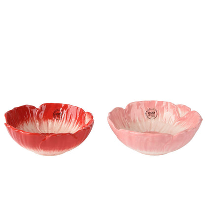 Μπωλ Κεραμικό Παπαρούνα 12x12x5 Κόκκινο