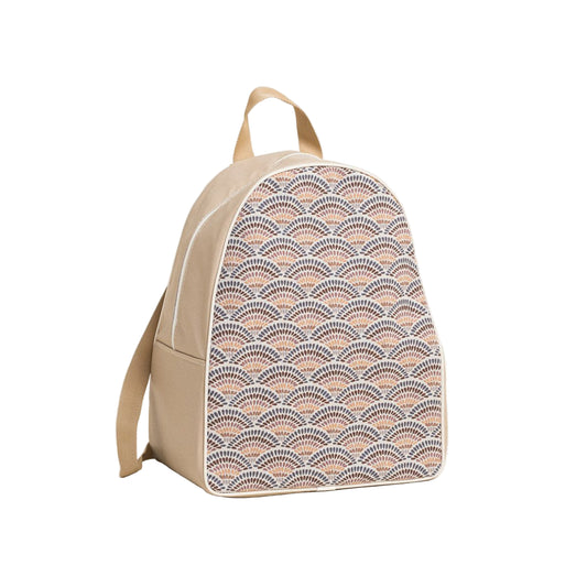 Backpack 43x35x23 Ύφασμα Βεντάλιες Γήινα Χρώματα