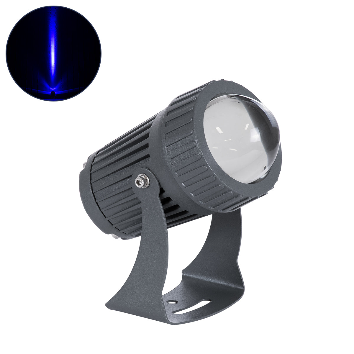 SPOT-FENIA 90136 Αρχιτεκτονικό Σποτ Φωτισμου LED 10W 850lm 5° DC 24V Αδιάβροχο IP65 Μπλε Dimmable - Γκρι Ανθρακί - Μ7 x Π7 x Υ12