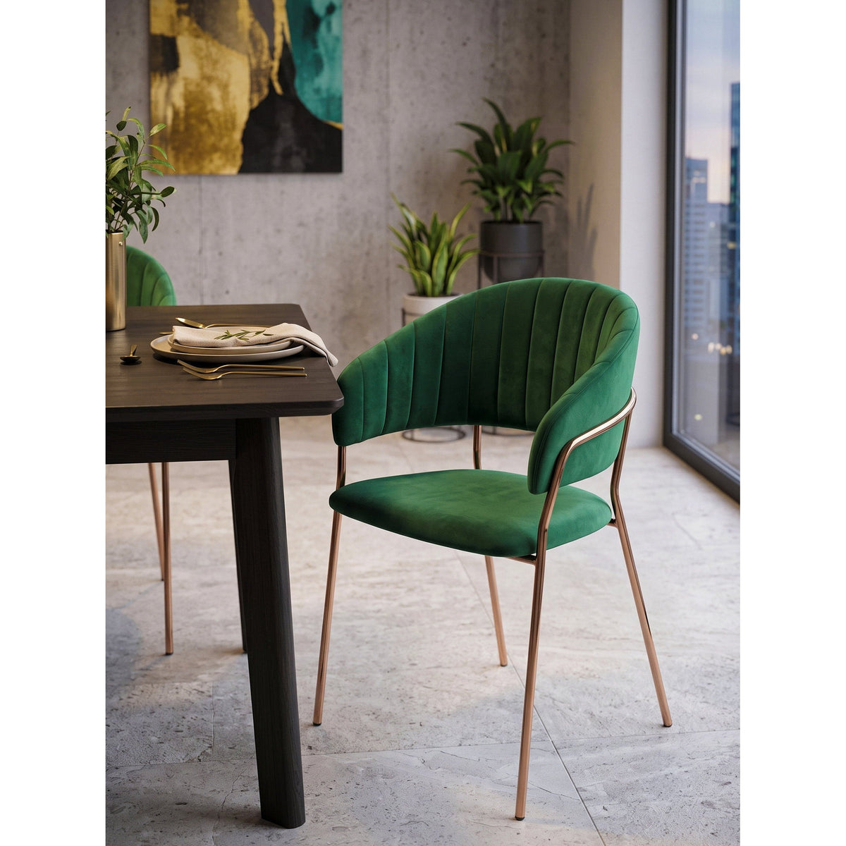 Byron Chair Dark Green 54x49x77.5