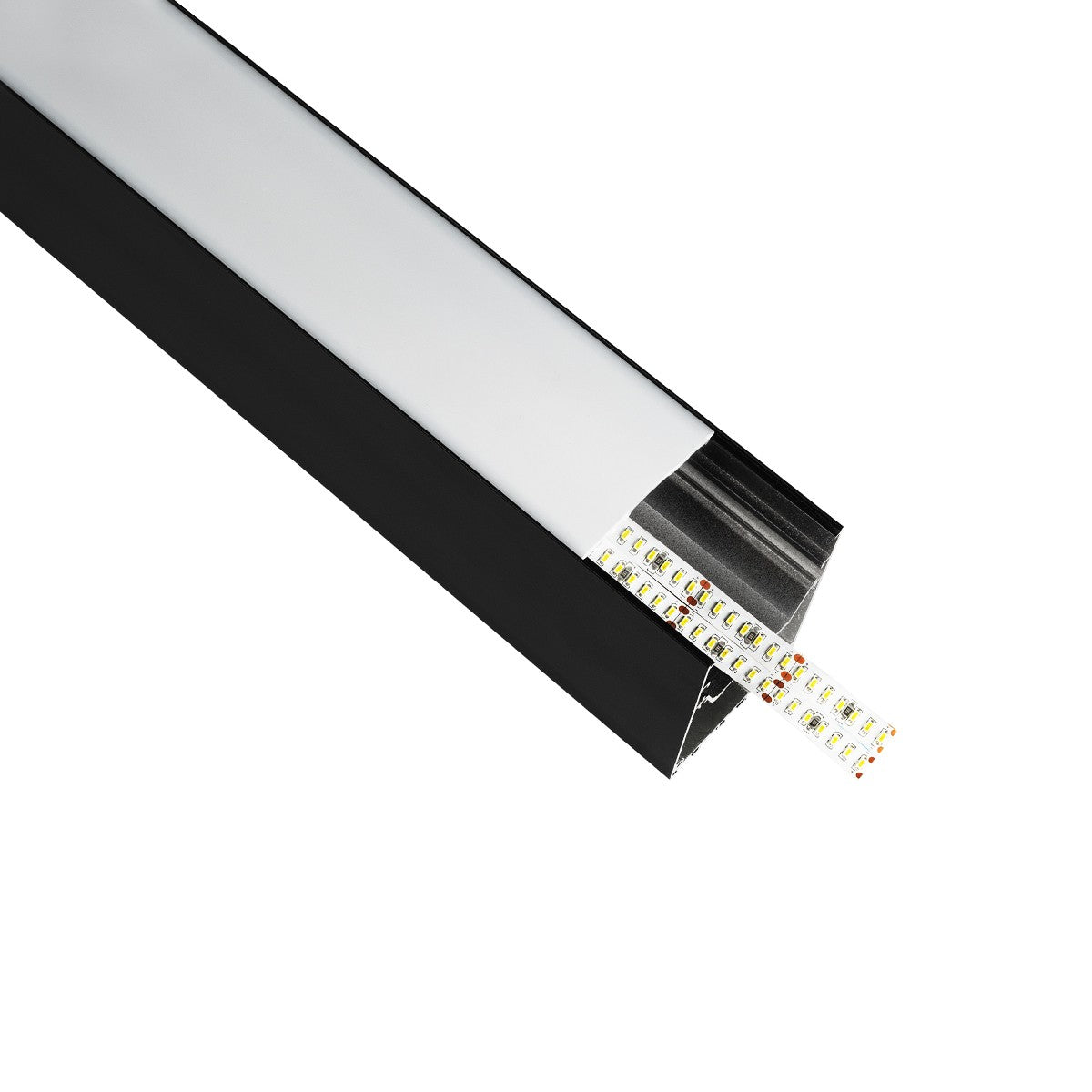 ALP-LINEAR BRIGHTRAIL 61775-3M Επιφανειακό / Κρεμαστό Προφίλ Αλουμινίου με Λευκό Γαλακτερό Πατητό Κάλυμμα για Ταινίες LED IP20 - Μαύρο Ματ - Μ300 x Π5 x Υ7.5cm
