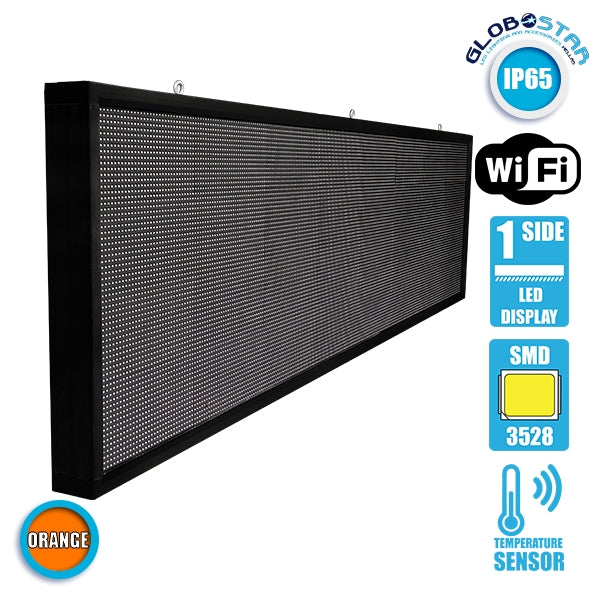 90294 Κυλιόμενη Ψηφιακή Επιγραφή P10 LED SMD AC 220-240V με Wi-Fi - Αδιάβροχή IP54 - Μονής Όψης - Μ264 x Π9 x Υ72cm Πορτοκαλί